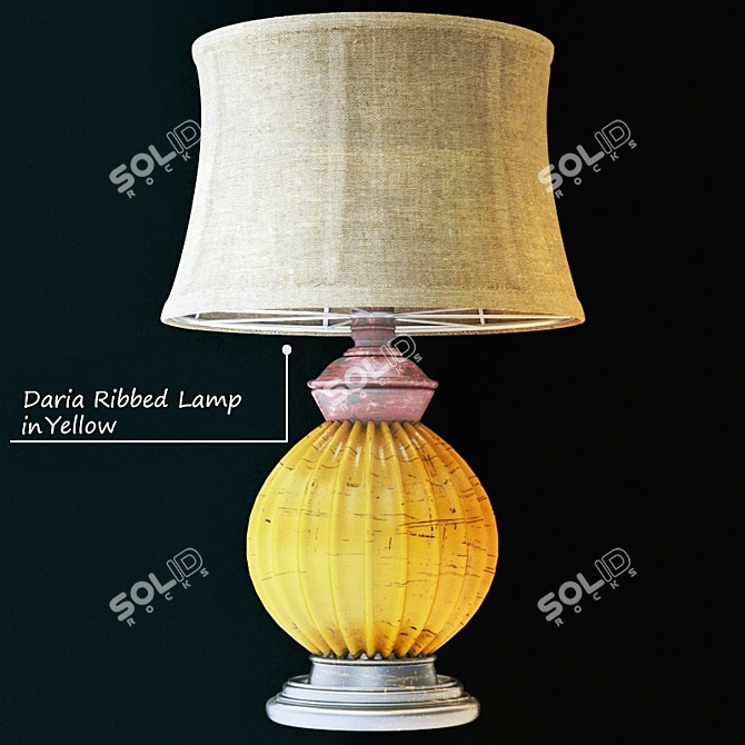Sunshine Glow: Daria Ribbed Table Lamp 3D model image 1