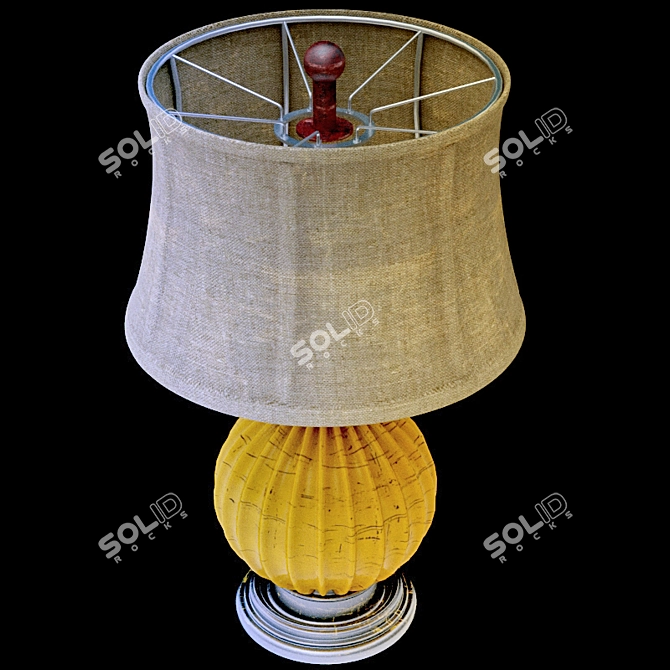Sunshine Glow: Daria Ribbed Table Lamp 3D model image 2