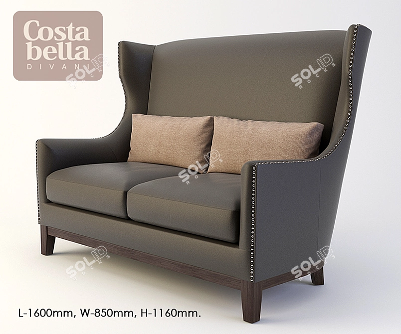 Costa Bella Vicomte Sofa: Elegant and Luxurious 3D model image 1