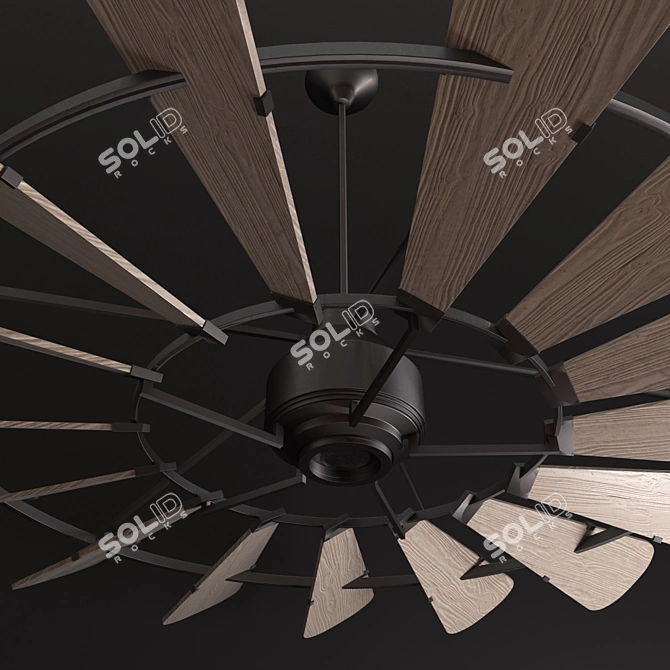 Horchow Windmill 72" Ceiling Fan - Stylish and Functional 3D model image 2