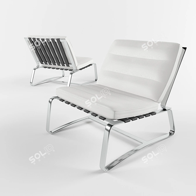 Dordoni Loungechair: Sleek and Stylish 3D model image 1