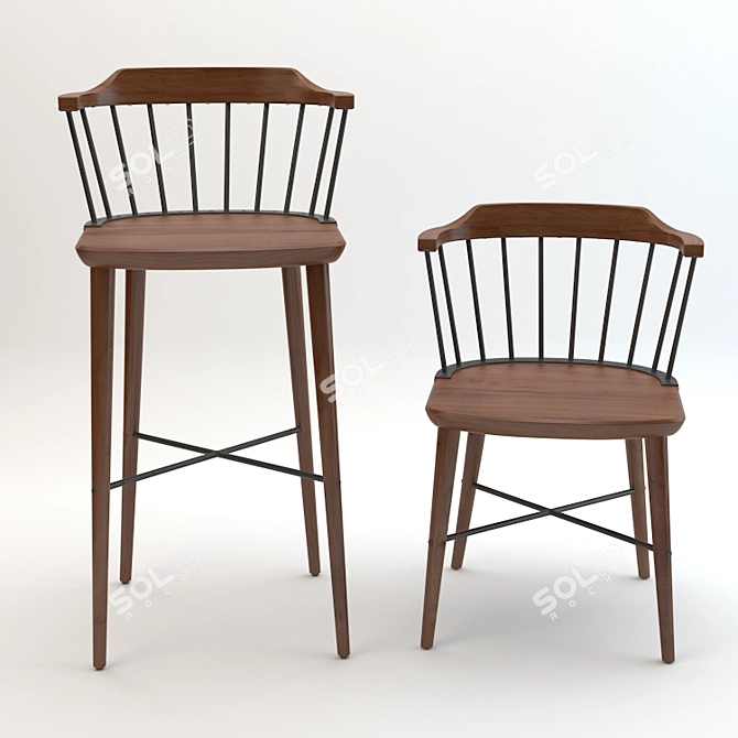 Stellar Works Exchange Chair 3D model image 2