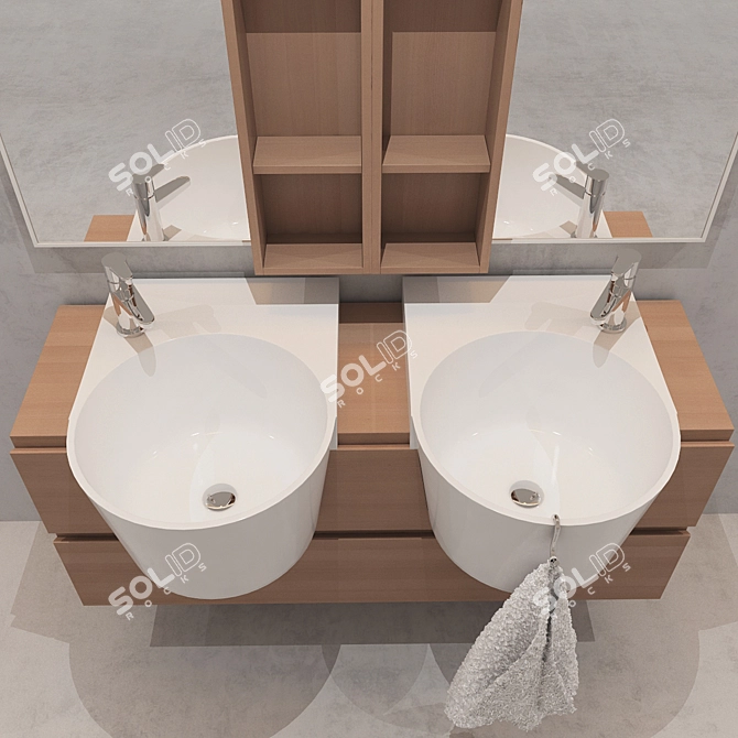 Italian Bathroom Furniture Set: Novello Canestro C12 3D model image 3