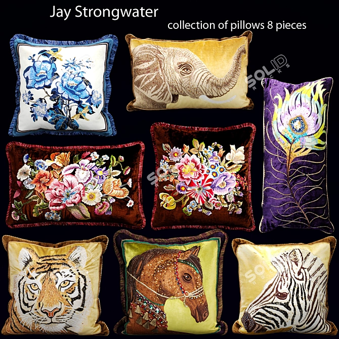 Luxurious Pillow Collection by Jay Strongwater 3D model image 1