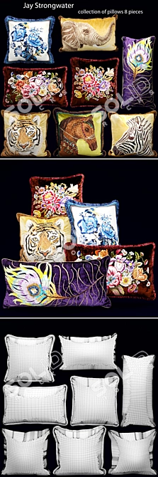 Luxurious Pillow Collection by Jay Strongwater 3D model image 2