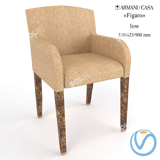 Elegant Figaro Chair by Armani 3D model image 1