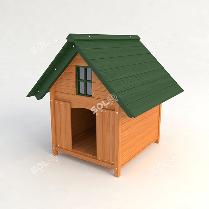 Wooden Dog House 3D model image 1