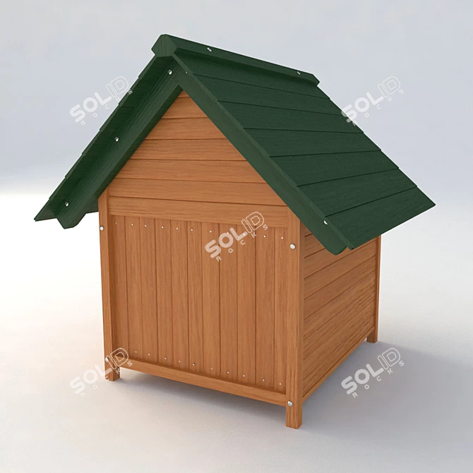 Wooden Dog House 3D model image 2