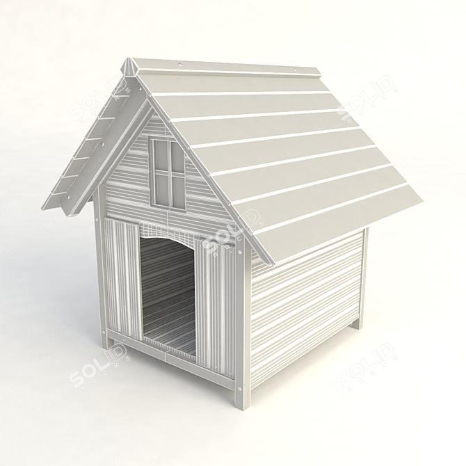 Wooden Dog House 3D model image 3