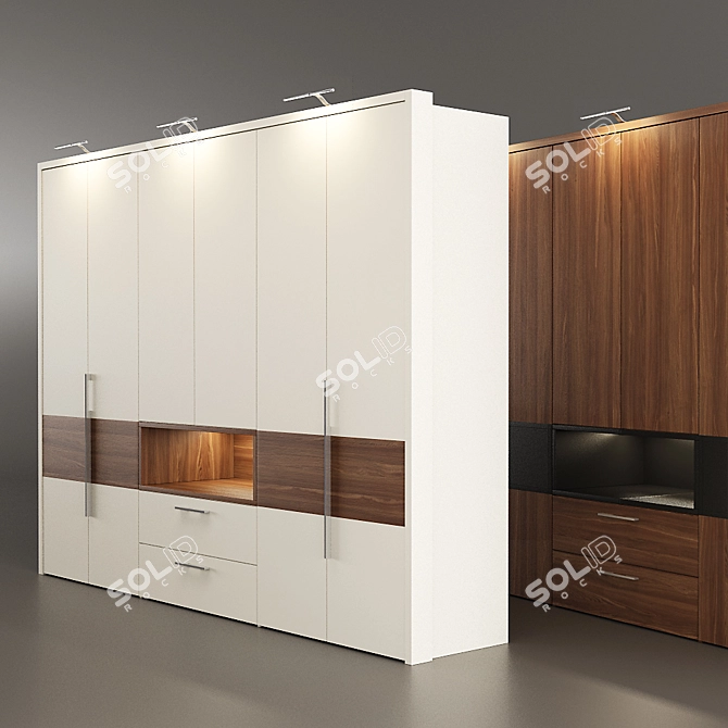 Elumo II Wardrobe: Stylish and Spacious 3D model image 1