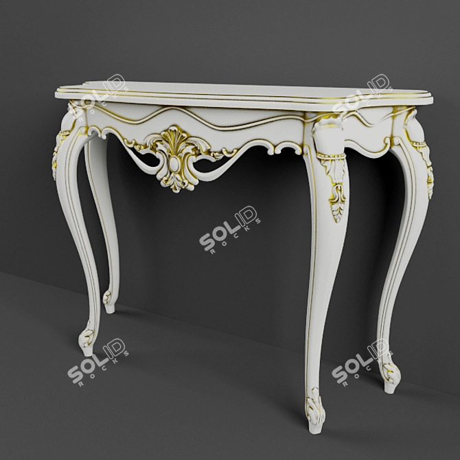 Baroque Console Table 1300x450x1000 3D model image 1