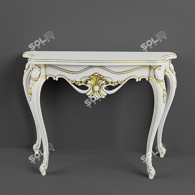 Baroque Console Table 1300x450x1000 3D model image 3