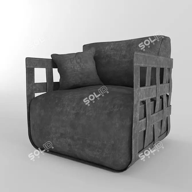 Rugiano Braid Chair: Sleek and Stylish Seating 3D model image 1