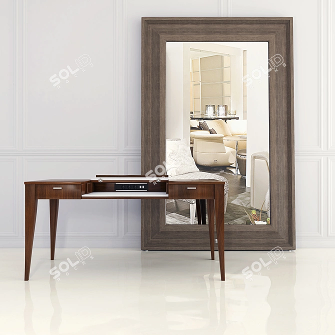 Elegant Byron Freestanding Mirror 3D model image 1