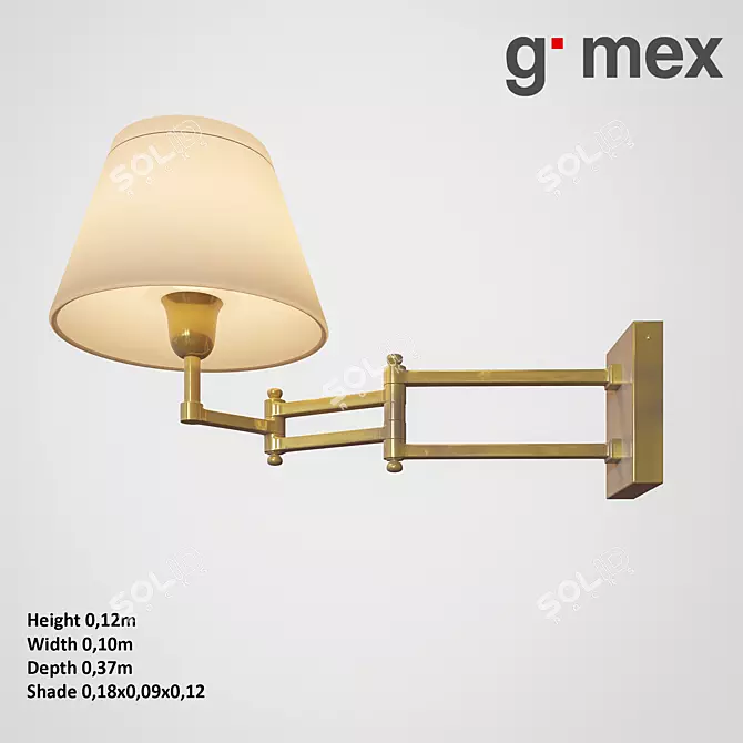 Contemporary Metal and Fabric Table Lamp 3D model image 1