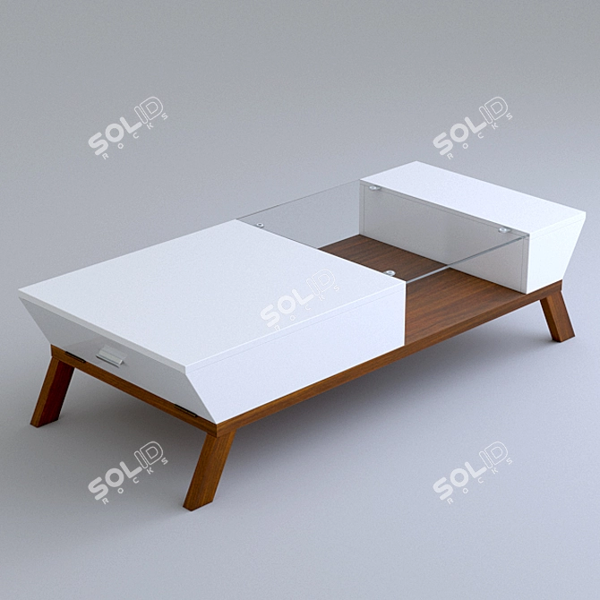 Elegant White Braxton Coffee Table 3D model image 1