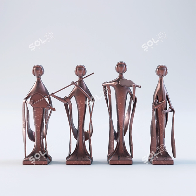 Melodic Miniature: Little Bronze Orchestra 3D model image 1