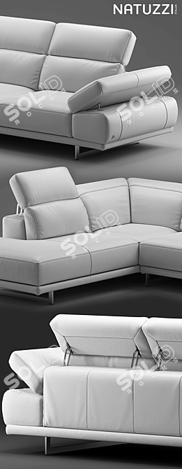 Elegant Natuzzi Borghese Sofa 3D model image 2