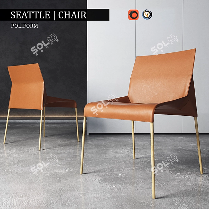 Modern Seating Solution: Shair Poliform Seattle 3D model image 1