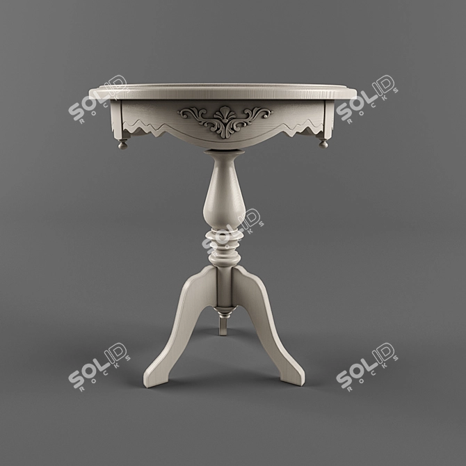 Classic White Round Coffee Table 3D model image 1
