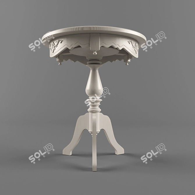 Classic White Round Coffee Table 3D model image 2