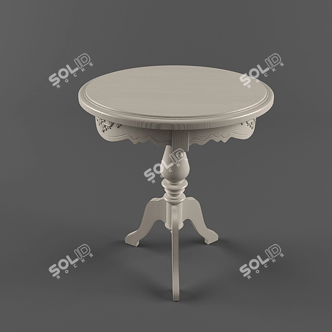 Classic White Round Coffee Table 3D model image 3