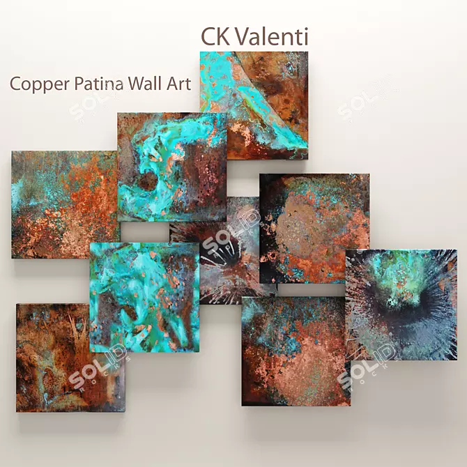 Copper Patina Wall Decor 3D model image 1