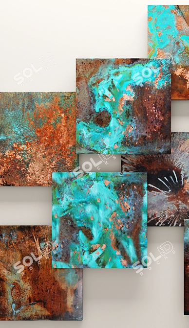 Copper Patina Wall Decor 3D model image 3