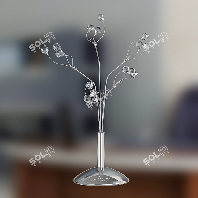 Sparkling Crystal Chandelier & Table Lamp 3D model image 3