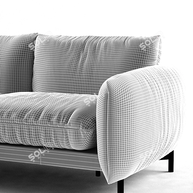 Kom Modern Home Collection 3-Seater Sofa 3D model image 2