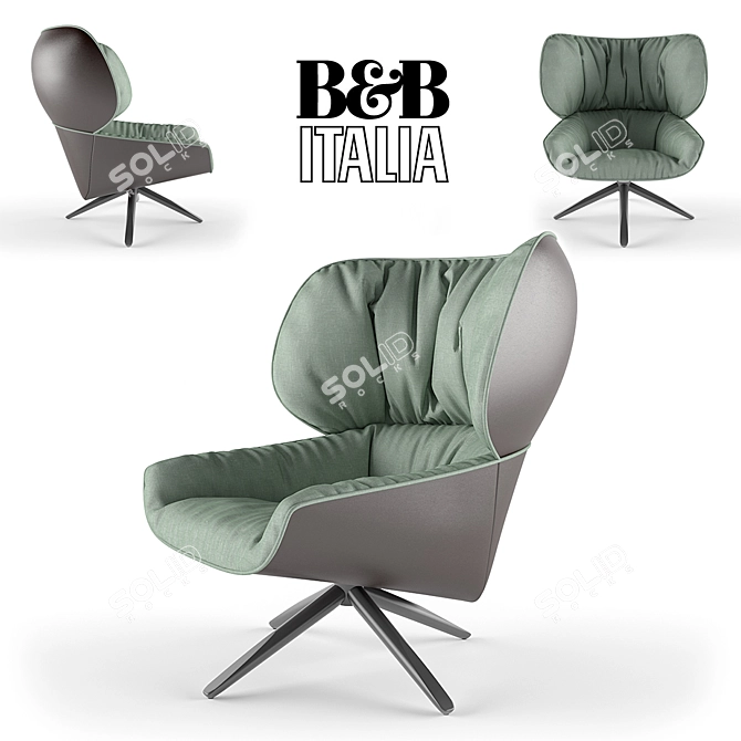 Elegant comfort in TABANO armchair 3D model image 1