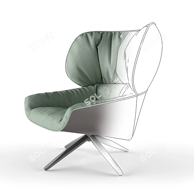 Elegant comfort in TABANO armchair 3D model image 2