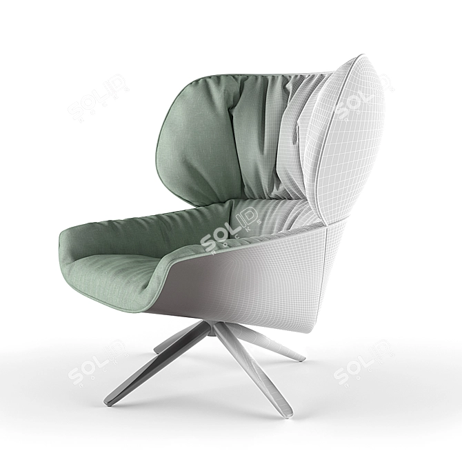 Elegant comfort in TABANO armchair 3D model image 3