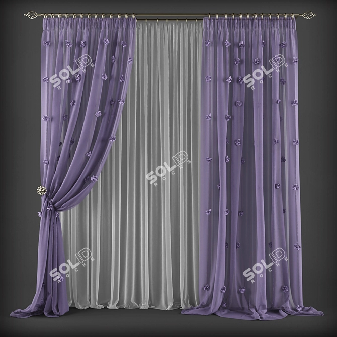 Sleek Roman Shades for Any Space 3D model image 1