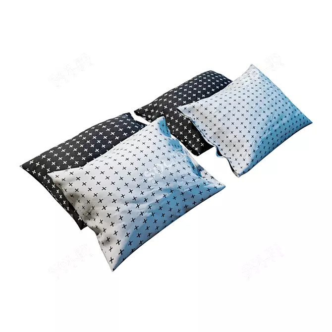 Buttoned Comfort Pillows 3D model image 1