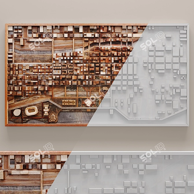 Chicago Cityscape Wood Wall Art 3D model image 2