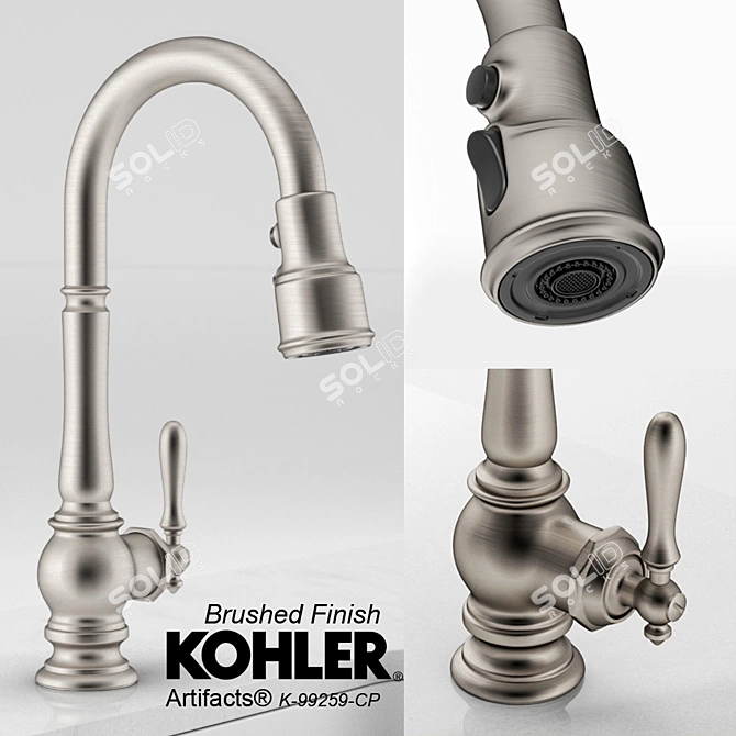 KOHLER Artifacts Bar Faucet - Brushed Elegance 3D model image 1