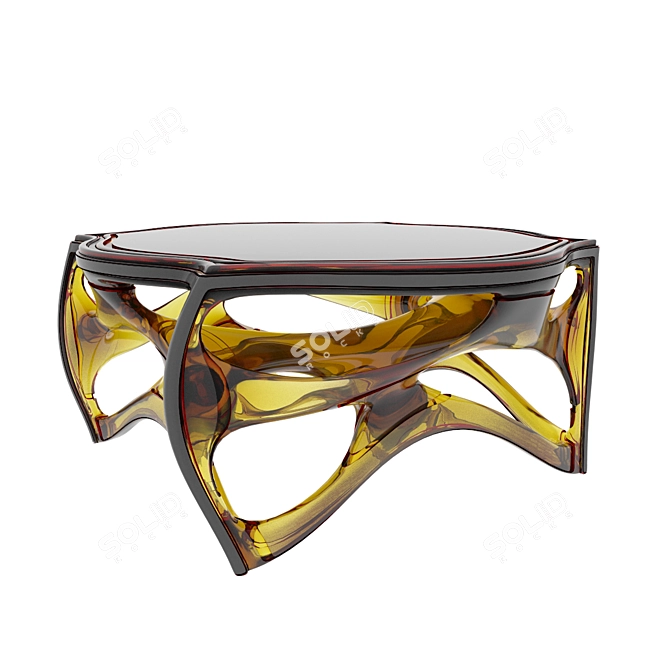 Modern Wood Coffee Table 3D model image 2