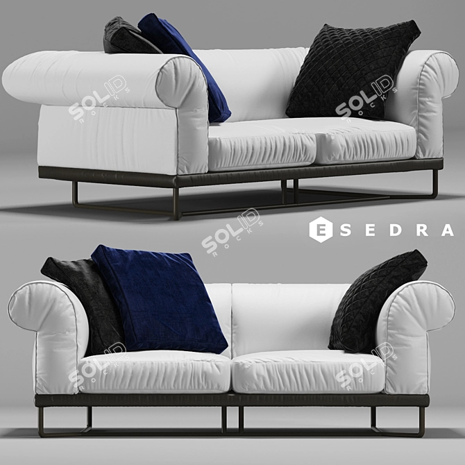 Elegant Vivaldi Sofa 3D model image 1