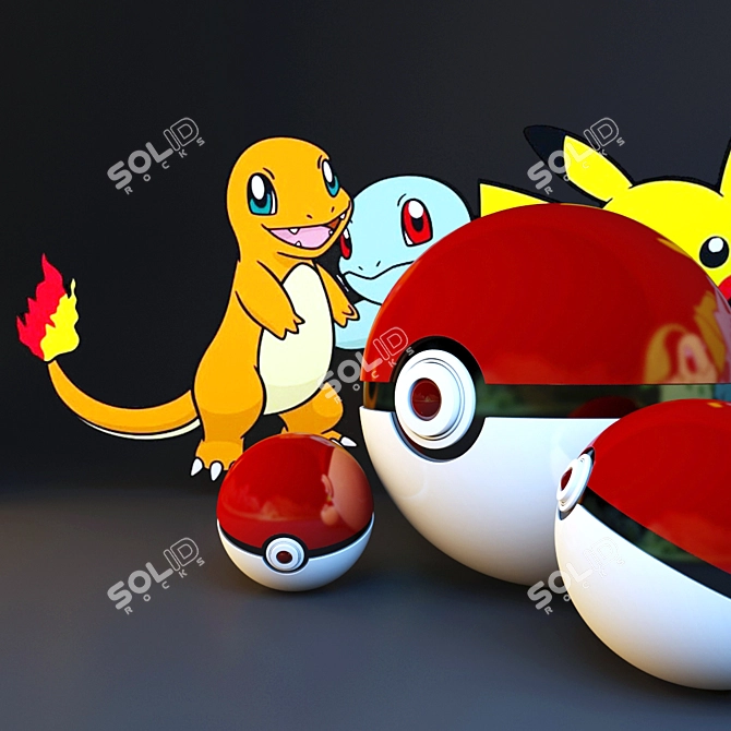 Classic Pokeball Holder 3D model image 2