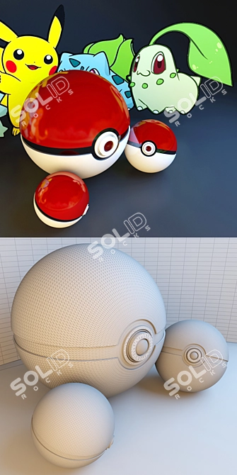 Classic Pokeball Holder 3D model image 3