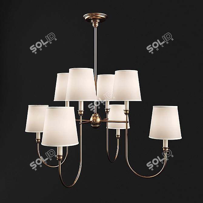 Vendome Large Chandelier: Vintage Elegance in American Style 3D model image 1