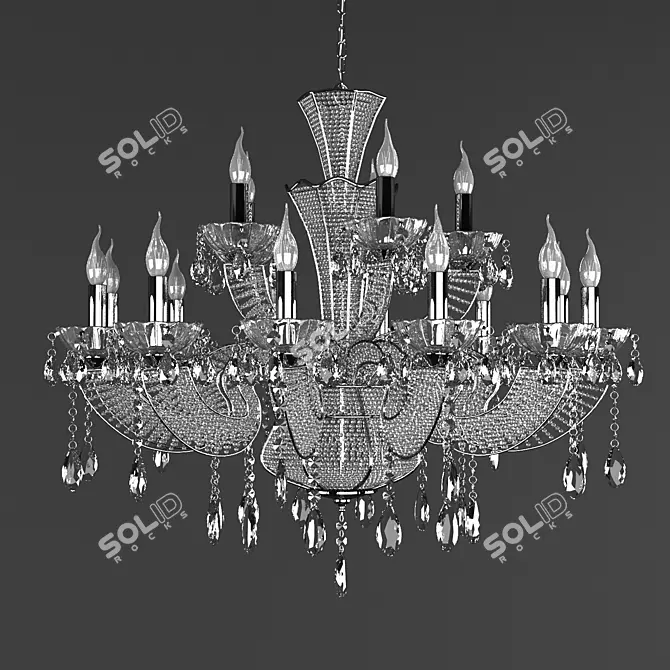 Sparkling Crystal Chandelier - Chiaro Laura Collection 3D model image 1