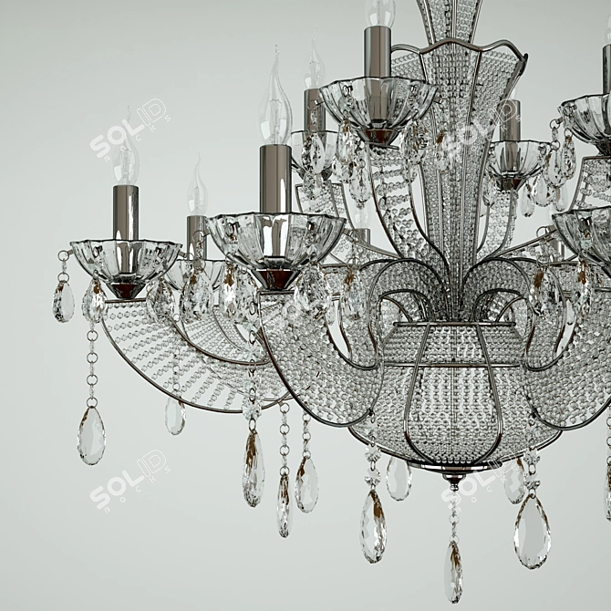 Sparkling Crystal Chandelier - Chiaro Laura Collection 3D model image 2