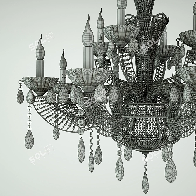 Sparkling Crystal Chandelier - Chiaro Laura Collection 3D model image 3