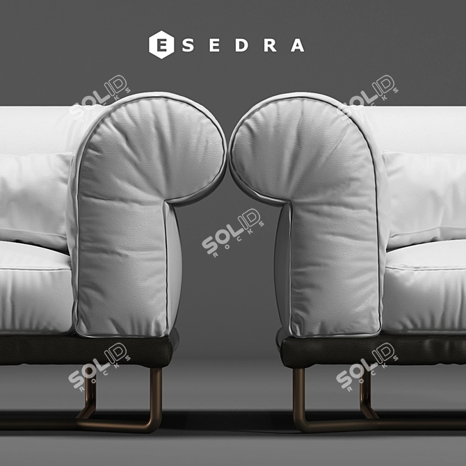 Modern Vivaldi Sofa Bed: Unwrapped, Quads only 3D model image 2