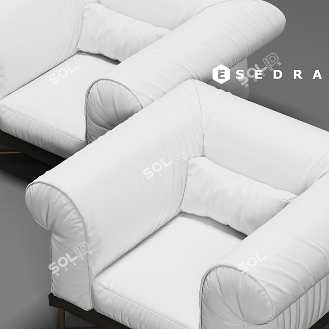 Modern Vivaldi Sofa Bed: Unwrapped, Quads only 3D model image 3