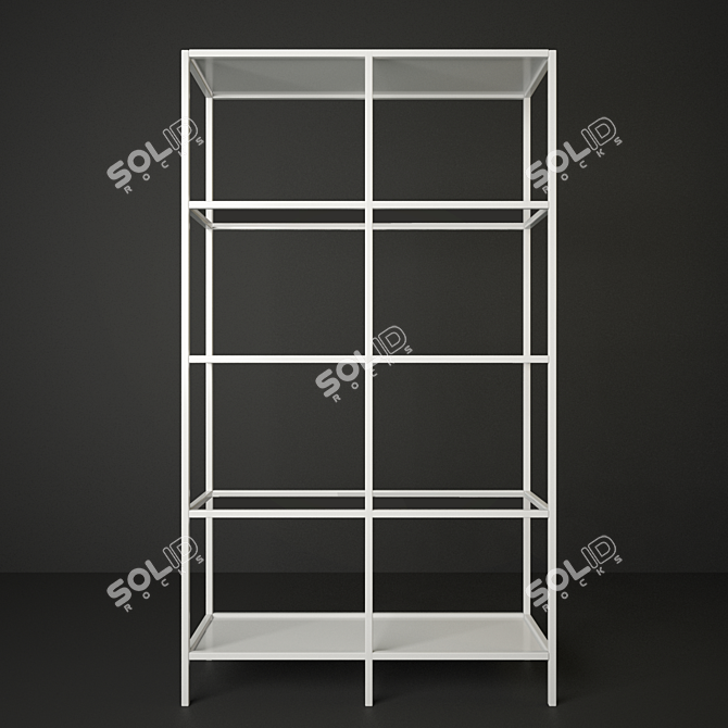 Title: VITSHЁ Rack, White 3D model image 2