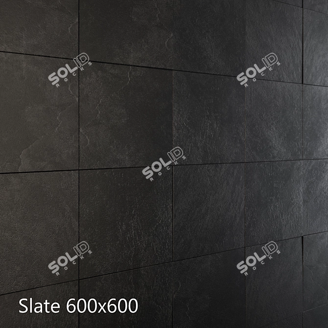 Sleek Slate Tiles - Black & Gray 3D model image 1