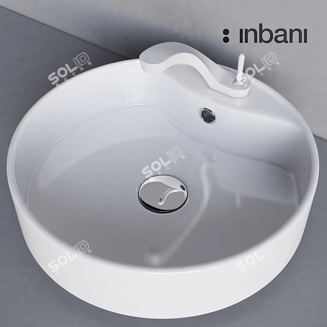 Ametis White Faucet & Sink Set - Inbani 3D model image 1